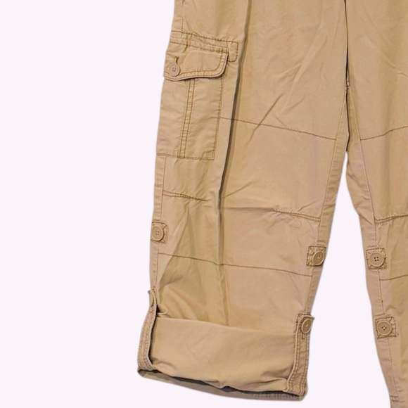 LOFT Sz 6 Julie Fit Tan Wide Leg
Convertible Cargo Pants 3 Adjustable Lengths - Picture 4 of 7